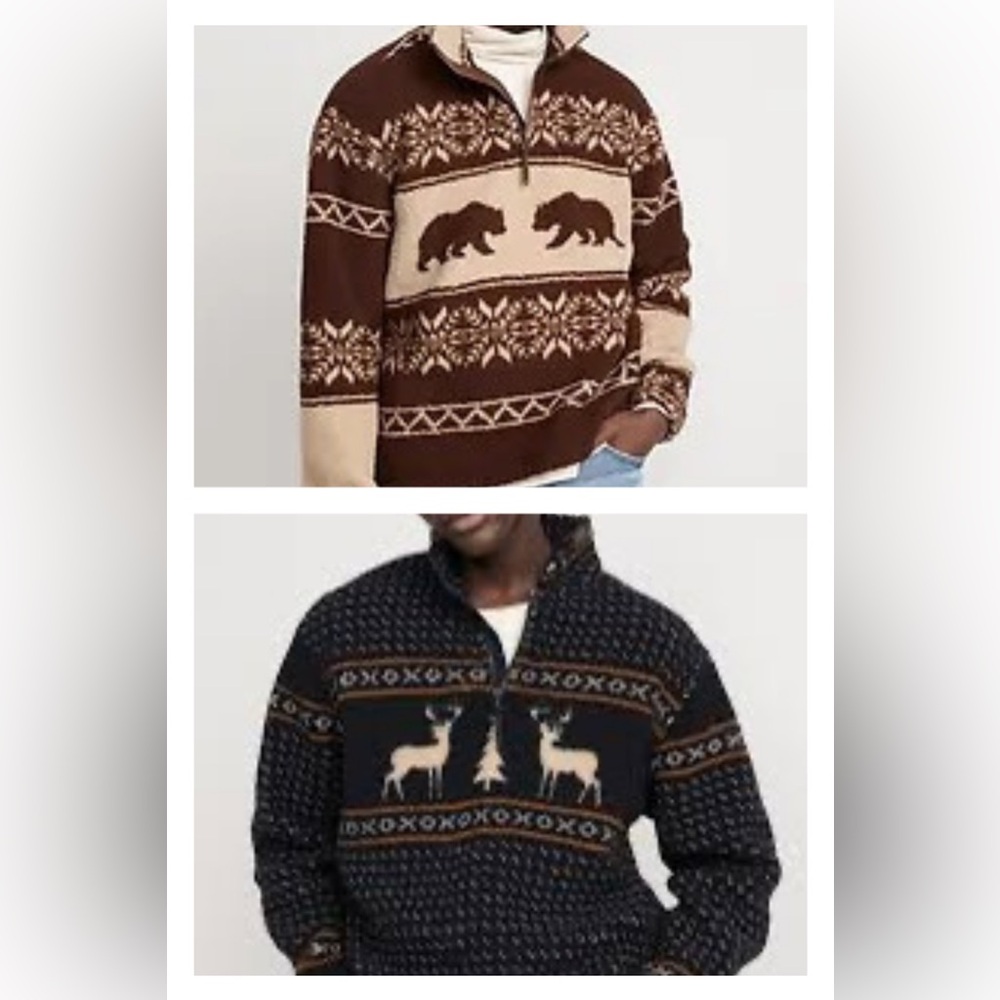 2 Old Navy Sherpa Quarter Zip Pullovers